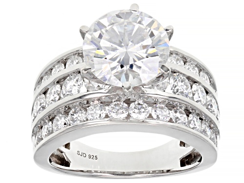 Pre-Owned MOISSANITE FIRE(R) 6.14CTW DEW ROUND  PLATINEVE(R) RING - Size 11