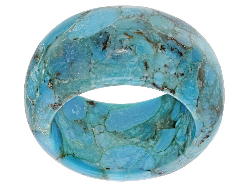 Pre-Owned Southwest Style By JTV™ Blue Turquoise Eternity Band Ring - Size 13