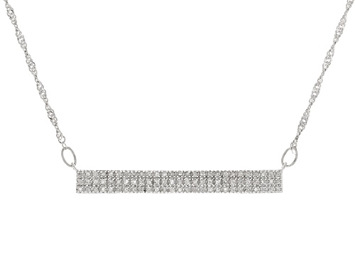Pre-Owned 0.25ctw Round White Diamond Rhodium Over Sterling Silver Bar Necklace - Size 18.5