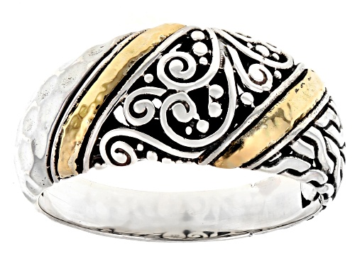 Pre-Owned Artisan Collection of Bali™ Sterling Silver With 18K Yellow Gold Accent Filigree Ring - Size 9