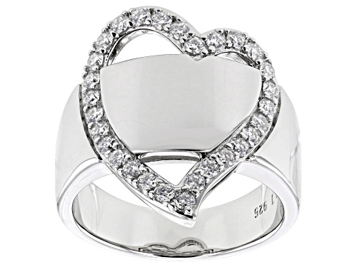 Pre-Owned MOISSANITE FIRE® .87CTW DEW ROUND BRILLIANT PLATINEVE® HEART RING - Size 6