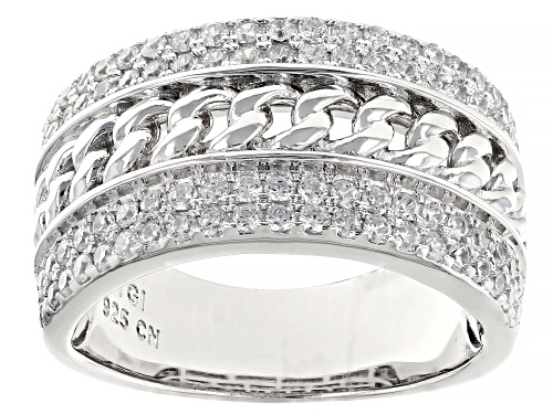 Pre-Owned Bella Luce® 1.68ctw White Diamond Simulant Rhodium Over Sterling Silver Ring(1.01ctw DEW) - Size 9