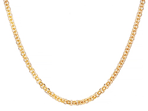 Pre-Owned 18k Yellow Gold Over Sterling Silver Cristallo Link 20 Inch Chain - Size 20