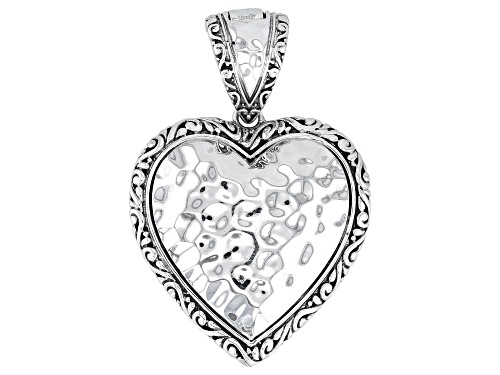 Pre-Owned Artisan Collection of Bali™ Sterling Silver Hammered Textured Heart Enhancer Pendant