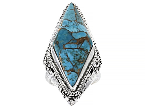 Pre-Owned Artisan Collection of Bali™ Mohave Kingman Turquoise Silver Ring - Size 11