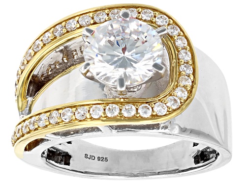 Pre-Owned Charles Winston For Bella Luce® 3.75ctw Diamond Simulant Rhodium Over Silver And Eterno™ Y - Size 10