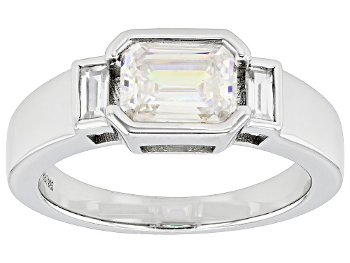 Pre-Owned 2.10ct Strontium Titanate With 0.22ctw White Zircon Rhodium Over Sterling Silver Ring - Size 10