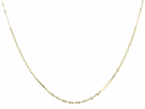 Pre-Owned 10k Yellow Gold Bar Station Sunburst 18 Inch Necklace - Size 18