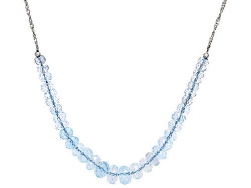 Pre-Owned 4-6mm Rondelle Glacier Topaz™ Rhodium Over Sterling Silver Necklace - Size 22