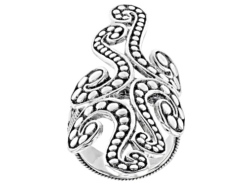 Pre-Owned Artisan Collection of Bali™ Sterling Silver Beaded Swirl Statement Ring - Size 7