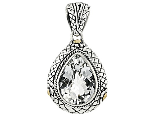 Pre-Owned Artisan Collection of Bali™ 8.24ct White Topaz Sterling Silver with 18K Gold Accents Penda