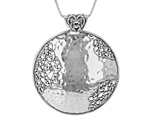 Pre-Owned Artisan Collection of Israel™ Sterling Silver Lace Design Circle Pendant With Chain