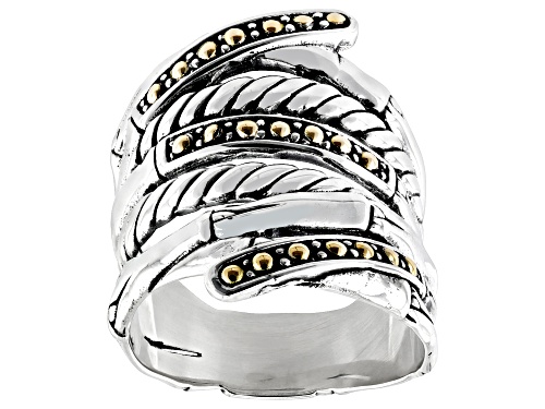 Pre-Owned Artisan Collection of Bali™ Sterling Silver & 18K GoldAccents Multi-Row Band Ring - Size 9