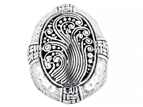 Pre-Owned Artisan Collection of Bali™ Sterling Silver Filigree Hammered Ring - Size 8