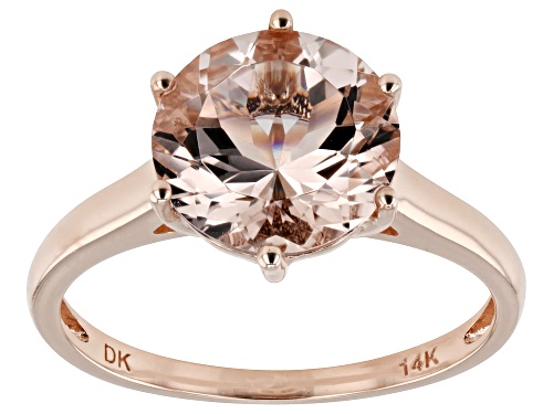 Pre-Owned 3.04ct Round Cor-De-Rosa Morganite™ 14k Rose Gold Ring - Size 10