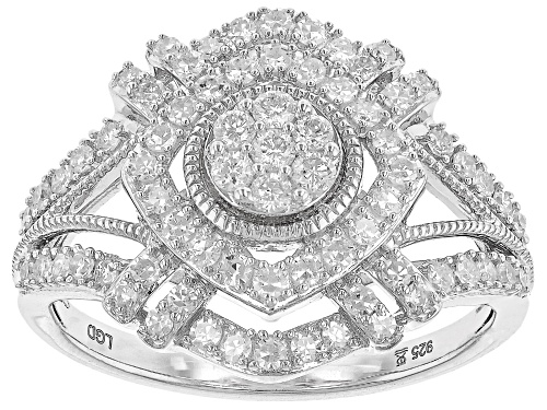 Pre-Owned Prazana® Lab-Grown Diamonds 0.60ctw Round White Diamond Rhodium Over Sterling Silver Ring - Size 6