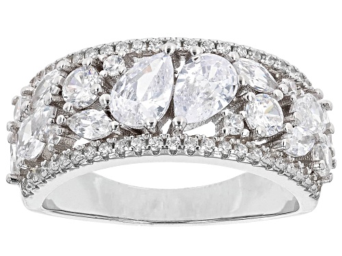 Pre-Owned Bella Luce® 3.14ctw White Diamond Simulant Platinum Over Sterling Silver Ring(1.90ctw DEW) - Size 8
