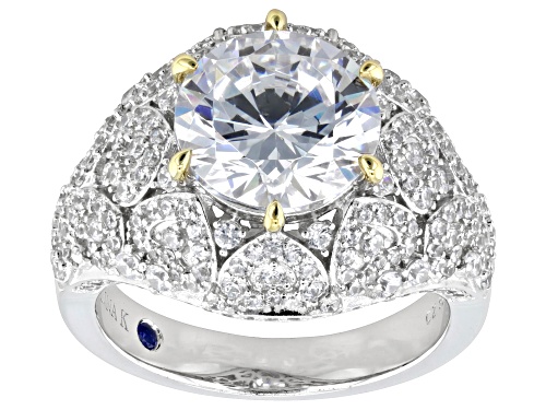 Pre-Owned Vanna K™ For Bella Luce® 7.85ctw Diamond Simulant Platineve® & Eterno™ Yellow Ring(4.76ctw - Size 7