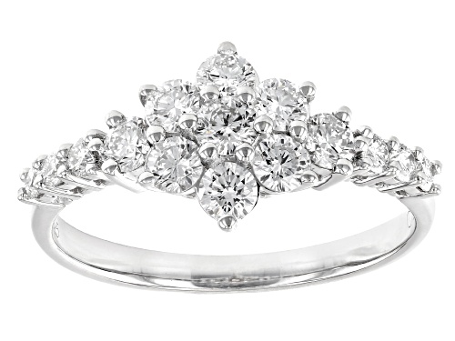 Pre-Owned Prazana® Lab-Grown Diamonds 0.90ctw Round White Lab-Grown Diamond Rhodium Over Sterling Si - Size 8
