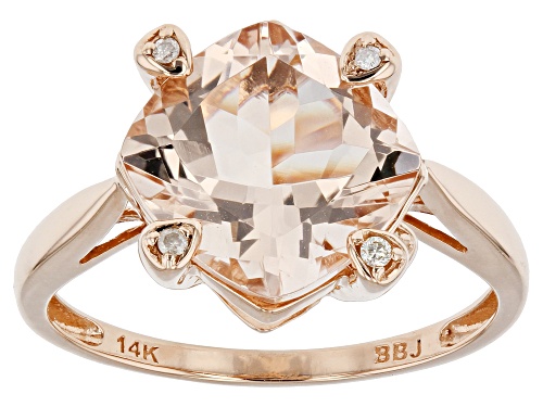 Pre-Owned 3.19ct Morganite With 0.02ctw White Diamond 14k Rose Gold Ring - Size 7