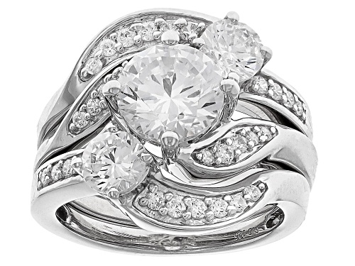 Pre-Owned Charles Winston For Bella Luce® 5.04ctw White Diamond Simulant Rhodium Over Sterling Silve - Size 12