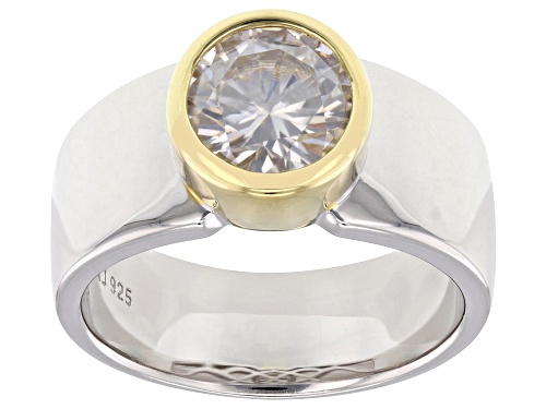 Pre-Owned MOISSANITE FIRE® 1.90CT DEW PLATINEVE® AND 14K YELLOW GOLD OVER SILVER RING - Size 8