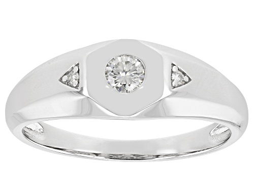 Pre-Owned MOISSANITE FIRE(R) .25CTW DEW ROUND PLATINEVE(R) MENS RING - Size 12