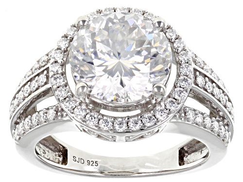 Pre-Owned MOISSANITE FIRE(R) 4.77CTW DEW ROUND INFERNO CUT(TM) & ROUND BRILLIANT PLATINEVE(R) RING - Size 8