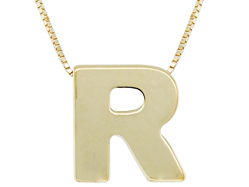 Pre-Owned 10k Yellow Gold Block Letter "R" Initial Necklace - Size 20