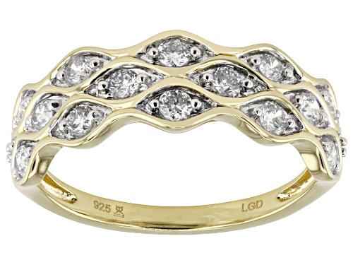 Pre-Owned Prazana® Lab-Grown Diamonds .50ctw Lab-Grown Diamond 18k Yellow Gold Over Sterling Silver - Size 7