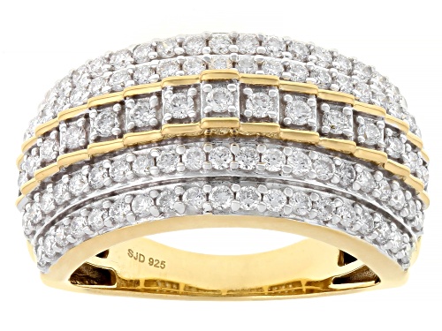 Pre-Owned Prazana® Lab-Grown Diamonds 1.00ctw White Diamond 14K Yellow Gold Over Silver Band Ring, G - Size 8