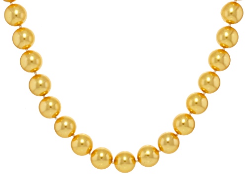 Pre-Owned Pearlfection® 14mm Golden South Sea Simulant Rhodium Over Sterling Silver 24 Inch Strand - Size 24