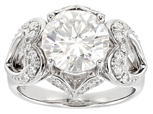 Pre-Owned MOISSANITE FIRE(R) 4.00CTW DEW ROUND   PLATINEVE(R) HEART RING - Size 6