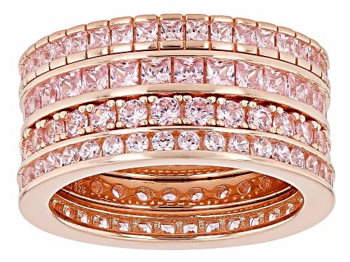 Pre-Owned Bella Luce® 6.56ctw Pink Diamond Simulants Eterno™ Rose Ring Set(3.97ctw DEW) - Size 6