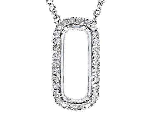 Pre-Owned 0.15ctw Round White Diamond Rhodium Over Sterling Silver Slide Pendant With 18" Rope Chain