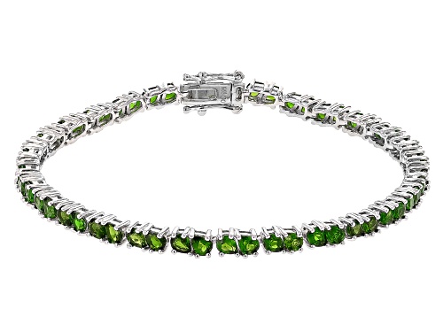 Pre-Owned 7.99ctw Chrome Diopside Rhodium Over Sterling Silver Tennis Bracelet - Size 8