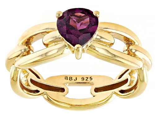 Pre-Owned 0.79ct Rhodolite 18k Yellow Gold Over Sterling Silver Ring - Size 10
