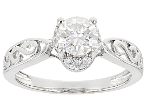 Pre-Owned MOISSANITE FIRE(R) .92CTW DEW ROUND PLATINEVE(R) RING - Size 9