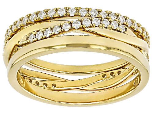Pre-Owned MOISSANITE FIRE® 0.57CTW DEW 14K YELLOW GOLD OVER SILVER SET OF 3 RINGS - Size 6