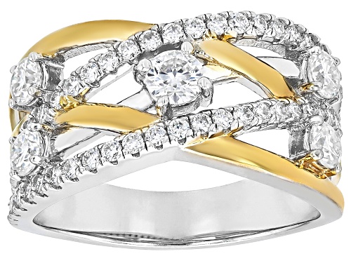Pre-Owned MOISSANITE FIRE® 1.06CTW DEW PLATINEVE® AND 14K YELLOW GOLD OVER PLATINEVE RING - Size 10