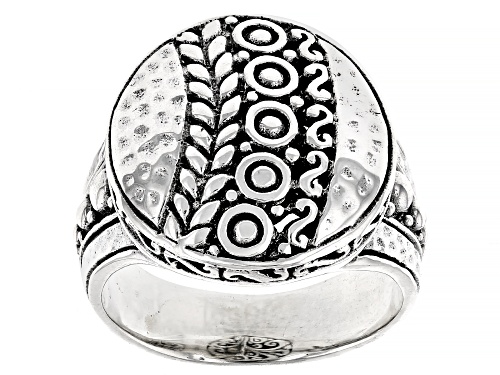 Pre-Owned Artisan Collection of Bali™ Sterling Silver Hammered Circle Statement Ring - Size 6