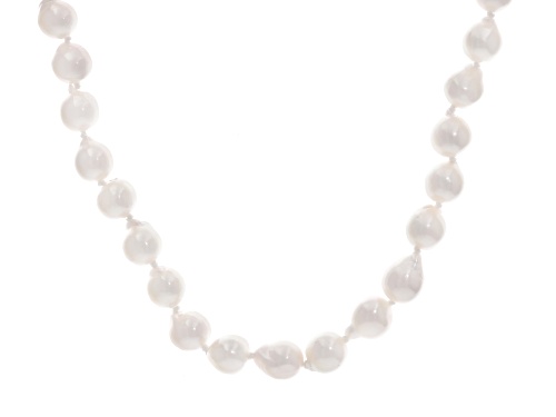 Pre-Owned 7-8mm White Cultured Japanese Akoya Pearl 14k Gold Necklace - Size 18