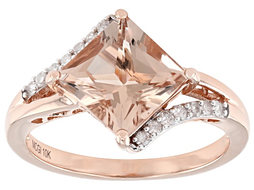Pre-Owned 2.07ct Cor De Rosa™ Morganite With 0.13ctw White Diamond 10k Rose Gold Ring - Size 9