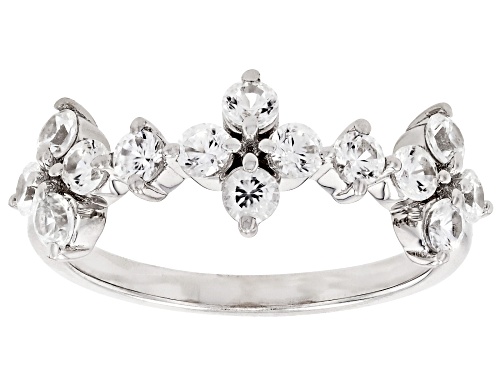 Pre-Owned 1.13ctw White Zircon Rhodium Over Sterling Silver Clover Ring - Size 9