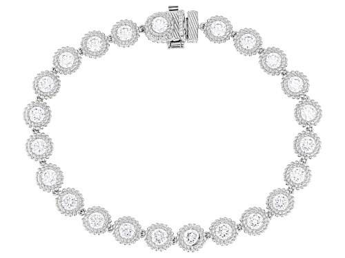 Pre-Owned Judith Ripka 12.20ctw Bella Luce® Rhodium Over Sterling Silver Haute Tennis Bracelet - Size 8