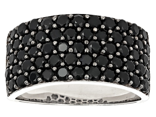 Pre-Owned 2.56ctw Black Spinel Rhodium Over Sterling Silver Band Ring - Size 7