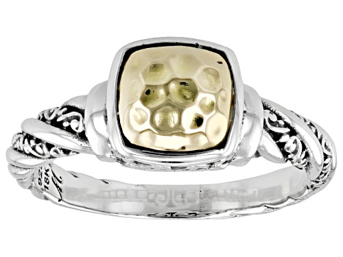 Pre-Owned Artisan Collection of Bali™ Sterling Silver & 18K Yellow Accents Gold Ring - Size 10