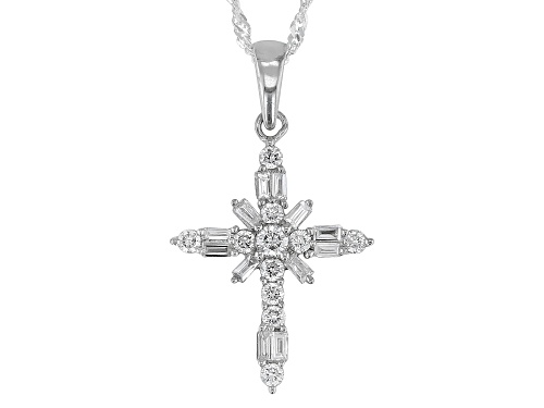 Pre-Owned Prazana® Lab-Grown Diamonds 0.60ctw Lab-Grown Diamond Rhodium Over Sterling Silver Pendant