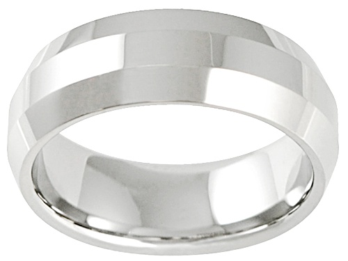 Pre-Owned 8mm Cobalt Chrome Beveled Edge Wedding Band - Size 11
