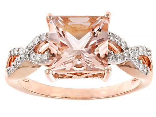 Pre-Owned 2.07ct Cor-De-Rosa™ Morganite With 0.15ctw White Diamond 10k Rose Gold Ring - Size 8